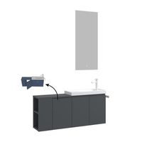conjunto de mueble con lavabo y espejo 2 piezas  - 40 x 22 x 45 cm - antracita mate