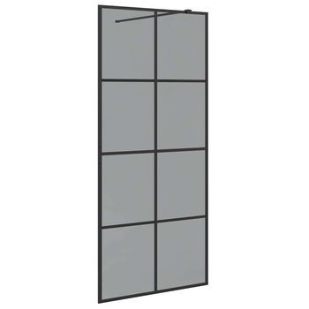 Pared De Ducha Walk-in Negro 90 X 195 Cm Vidrio Templado Vidaxl