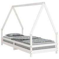 estructura de cama para ninos madera de pino blanco 80x200 cm vidaxl