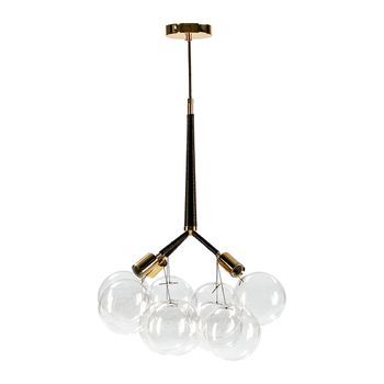 Lámpara de techo Triunfo con bolas de vidrio transparente 3 luces E27