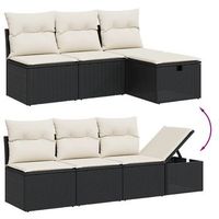 conjunto de relax para jardin 9 piezas con cojines de asiento aspecto negro