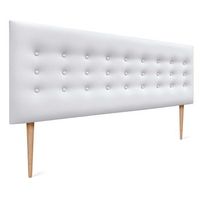 dhome cabecero de polipiel con 3 hileras de botones y patas cabezal tapizado cama lujo blanco 150cm
