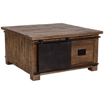 Mesa De Centro De Madera Marrón 90x90x46h Cm