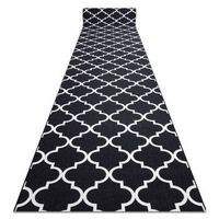 alfombra de pasillo con refuerzo de goma 110 cm enrejado trebol marro 110x120 cm