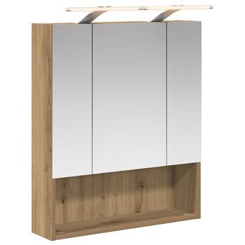 Armario Con Espejo De Baño Roble Artisan 60 X 14.5 X 70 Cm Vidaxl