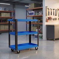 carro de taller de metal pp homcom 705x35x825 cm azul y negro