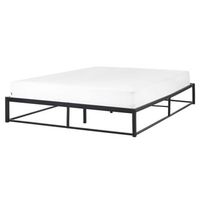 cama industrial moderno marco de metal doble listones incorporados sin cabecero 160 x 200 cm negro viry
