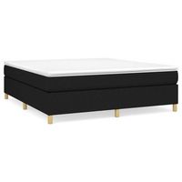 cama tapizada 203x160x35 cm tejido - negro