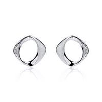 14 quilates pendientes de oro blanco con diamantes