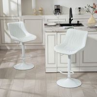 taburetes de bar de pu acero pp homcom 475x54x92-110 cm blanco