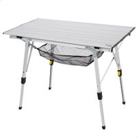 mesa plegable camping aktive antideslizante y ajustable 195x14x935 cm plata