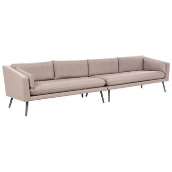 Sofá De Jardín 4 Plazas Beige Loretello Tapizado Resistente A Los Rayos Uv
