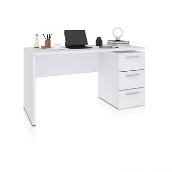 Mesa De Escritorio Con 3 Cajones 138x60 Cm Sasha Blanco Artik (blanco Mate) 138 X 74 X 60 Cm