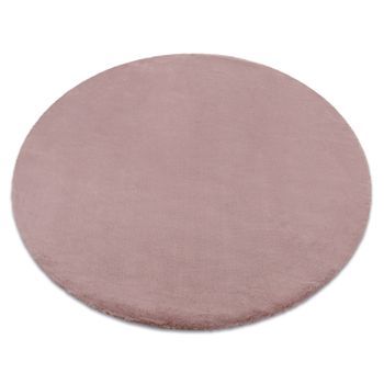 Alfombra Bunny Círculo Rosa Imitación De Piel De Conejo Circulo 140 Cm