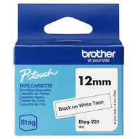 brother cinta domestica btag 231 negro sobre blanco ancho 12 mm longitud 4 m