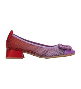 Hispanitas para mujer. BHV243335 Bailarinas Aruba violeta (37), Piel, 1 a 3cm, Ninguno, Casual, Rosa, Lila