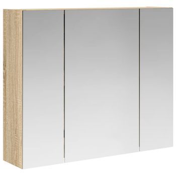 Armario Con Espejo De Baño | Mueble De Baño Roble Sonoma 60 X 14,5 X 50 Cm