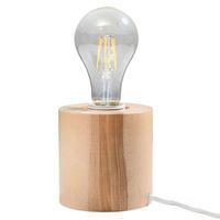 lampara de mesa lion madera natural