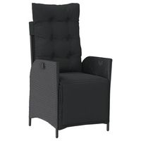 sillon reclinable de jardin  silla de jardin  silla de exterior con reposapies ratan pe negro