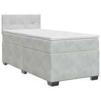 cama tapizada 2015x101x88 cm terciopelo - gris