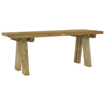 Banco De Jardín | Banco De Exterior | Silla De Jardín Madera Maciza De Pino Impregnada 110 Cm