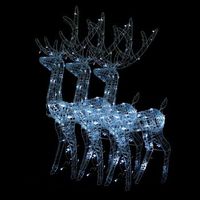 adorno de renos de navidad acrilico 3 uds blanco frio 128 cm vidaxl