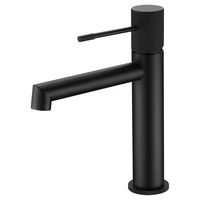 grifo monomando lavabo en laton con acabado negro opaco altura 200 mm