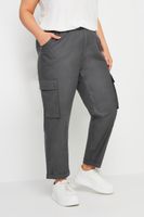 yours pantalones grises cargo cintura paperbag mujer curvy y tallas grandes yours