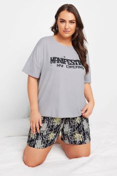 Yours Pijama Corto Gris 