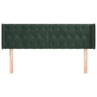 cabecero cama mueble de dormitorio de terciopelo verde oscuro 163 x 16 x 7888 cm verde m020008578