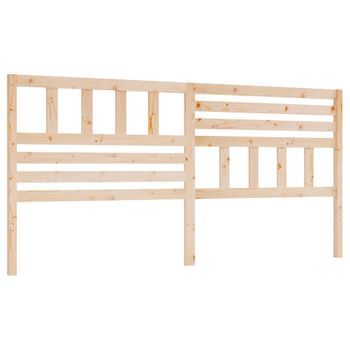 Cabecero Cama Mueble De Dormitorio De Cama Madera Maciza De Pino 186 X 4 X 100 Cm Marrón M02_0005079