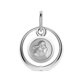 Anillo bautizo colgante ángel circonita plata 925