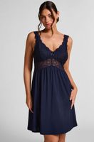 hunkemoller vestido lencero nora lace azul