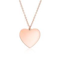 cadena corazon de acero chapado en oro rosa