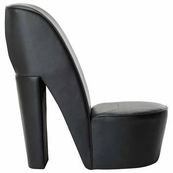Sillón Con Forma De Zapato De Tacón Cuero Sintético Negro