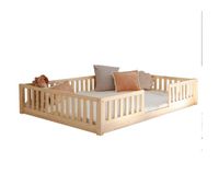 cama 140x190 con barandilla y somier patas de 1 cm agnes madera