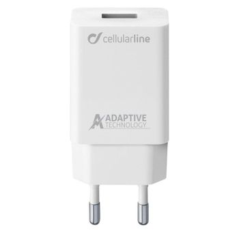 Cargador USB Cellularline Adaptive Fast Charger 15W Samsung Blanco