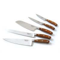 set de 5 cuchillos de cocina  madera