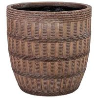 macetero de fibra de vidrio marron 41x41x41 cm