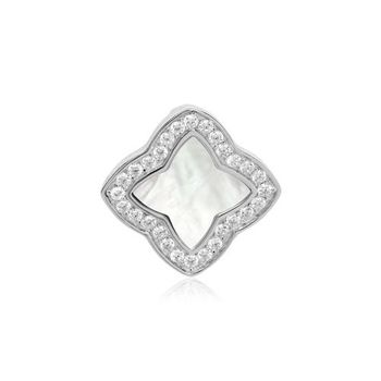 Colgante floral de plata 925 y circonita