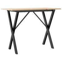 mesa de comedor marco x madera maciza pino y acero 100x50x75cm vidaxl
