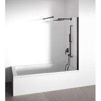 mampara de banera fija  negra 78-80 cm alto 145 cm bellobath
