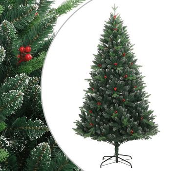 Árbol De Navidad Artificial Con Bisagras Y Frutos Rojos 120 Cm Vidaxl