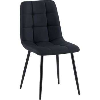 Silla De Comedor Antibes De Tela Negro 55x45x84 Cm Clp