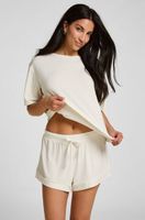 hunkemoller top de pijama jersey manga corta blanco