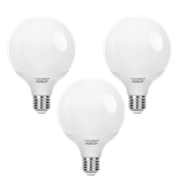 aigostar - bombilla led e27 g95 globo 15w equivalente a 99w luz blanca 6500k 1500 lumenes cri 80 ahorro de energia no regulable - 3 unidades