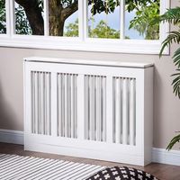 cubre radiadores de mdf acero homcom 120x18x84 cm blanco