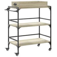 carrito de cocinaestanteria de cocina carrito de servir madera ingenieria roble sonoma 815x41x925cm