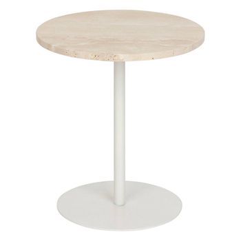 Mesa Auxiliar De Travertino Blanco Celen 40x45cm