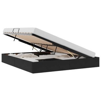 Estructura De Cama Ottoman Negro 160 X 200 Cm Terciopelo Vidaxl